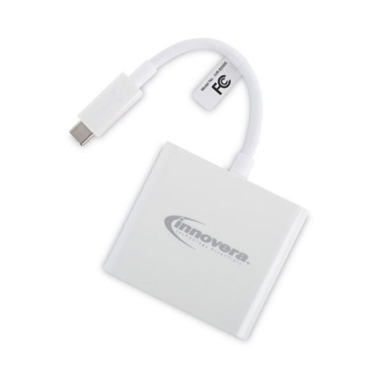 Picture of usb type-c hdmi multiport adapter, hdmi/usb-c/usb 3.0, 0.65 ft, white