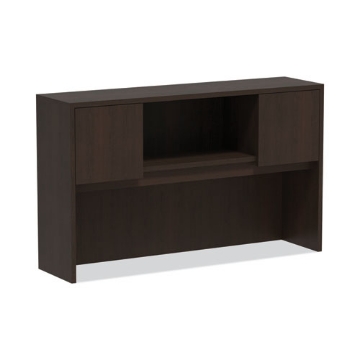 Picture of alera valencia series hutch with doors, 4 compartments, 58.88w x 15d x 35.38h, espresso