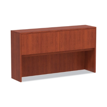 Picture of alera valencia series hutch with doors, 4 compartments, 64.75w x 154d x 35.38h, medium cherry