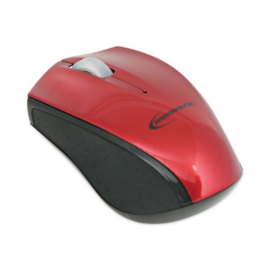 Picture of Mini Wireless Optical Mouse, 2.4 Ghz Frequency/30 Ft Wireless Range, Left/right Hand Use, Red/black