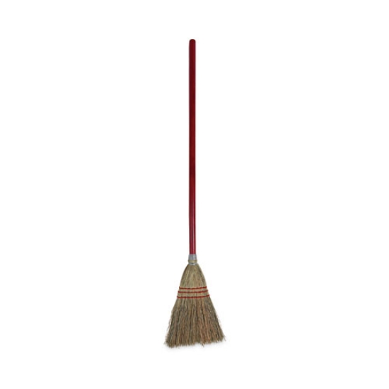 Picture of Corn Fiber Lobby/toy Broom, Corn Fiber Bristles, 39" Overall Length, Red, 12/carton