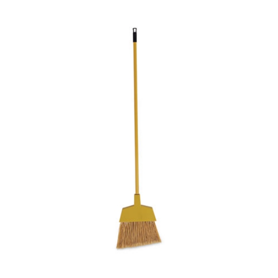Picture of Corn Fiber Angled-Head Lobby Brooms, 55" Handle, Yellow, 12/carton
