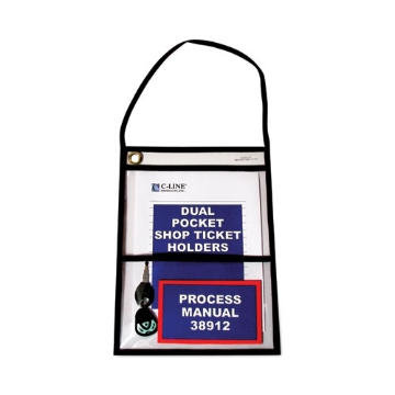 Picture of 2-Pocket Shop Ticket Holder w/Setrap, Black Stitching, 150-Sheet, 9 x 12, 15/Box
