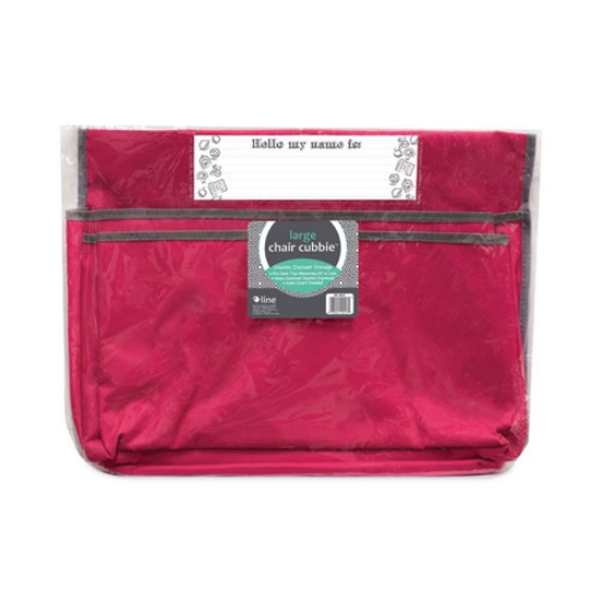 Picture of chair cubbies for most classroom chair styles, large, 18 x 13.25, fabric/vinyl, sunset red