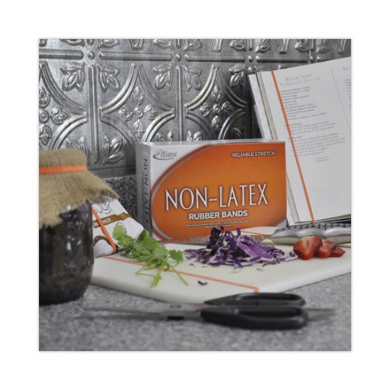 Picture of Non-Latex Rubber Bands, Size 64, 0.04" Gauge, Orange, 1 Lb Box, 380/box