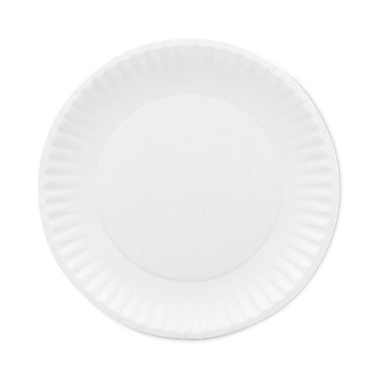 Picture of Premium Coated Paper Plates, 7" dia, White, 125/Pack, 8 Packs/Carton