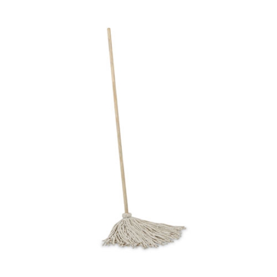Picture of Cotton Deck Mop, #24 White Cotton Head, 50" Wood Handle, 6/Carton