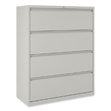 Picture of Lateral File, 4 Legal/Letter-Size File Drawers, Light Gray, 42" x 18.63" x 52.5"