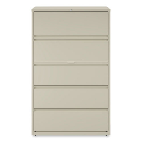 Picture of Lateral File, 5 Legal/Letter/A4/A5-Size File Drawers, Putty, 42" x 18.63" x 67.63"