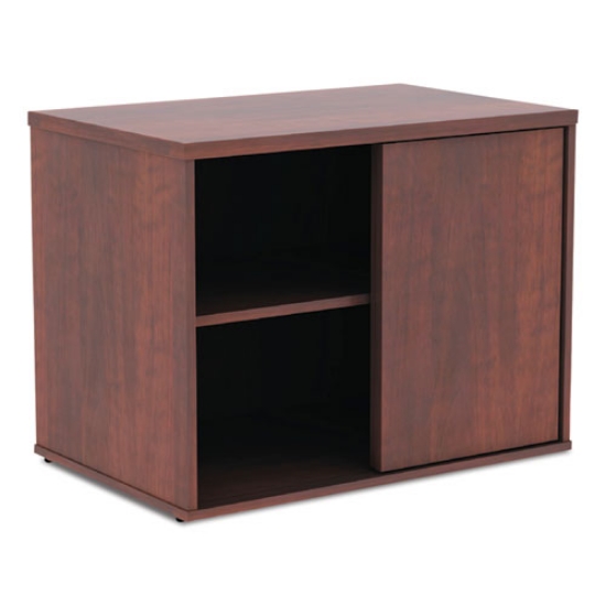 Picture of alera open office low storage cabinet credenza, 29.5 x 19.13 x 22.78, cherry