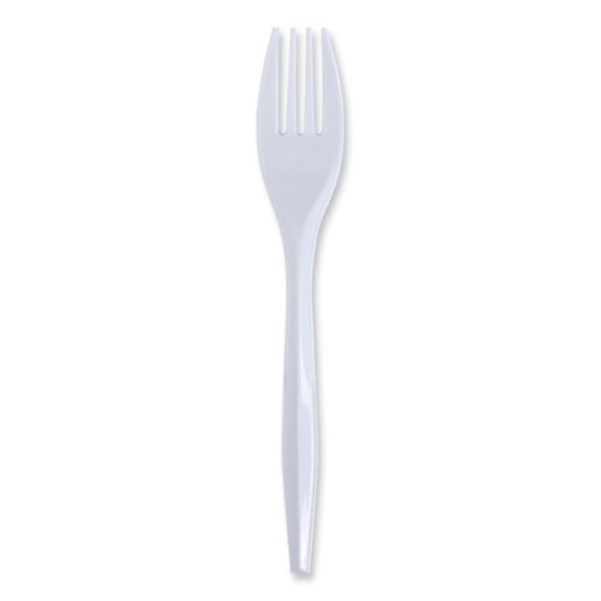 Picture of Mediumweight Wrapped Polypropylene Cutlery, Fork, White, 1000/carton