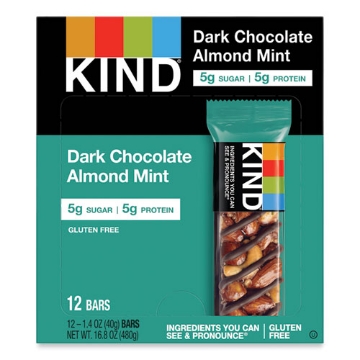 Picture of Nuts And Spices Bar, Dark Chocolate Almond Mint, 1.4 Oz Bar, 12/box