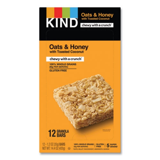 Picture of Healthy Grains Bar, Oats And Honey With Toasted Coconut, 1.2 Oz, 12/box