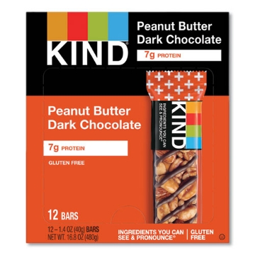 Picture of Plus Nutrition Boost Bar, Peanut Butter Dark Chocolate/protein, 1.4 Oz, 12/box