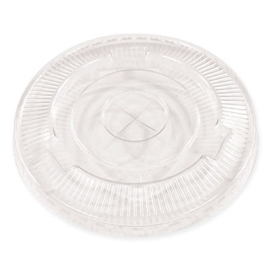Picture of Crystal-Clear Cold Cup Straw-Slot Lids, Fits 9 Oz Squat/12 Oz Pet Cups, 100/pack
