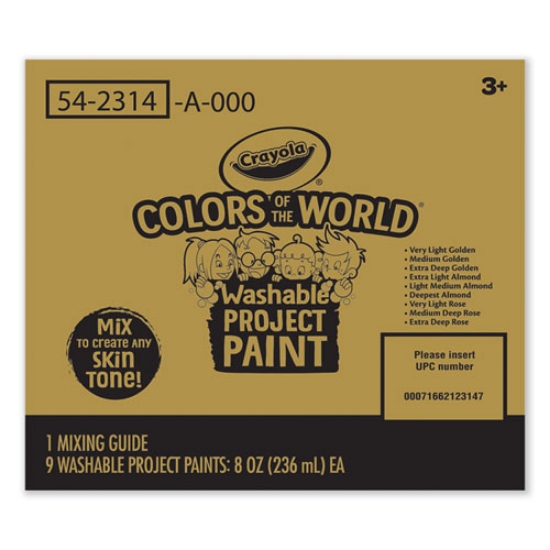 Picture of Colors of the World Washable Paint, 9 Assorted Colors, 8 oz Bottles, 9/Pack