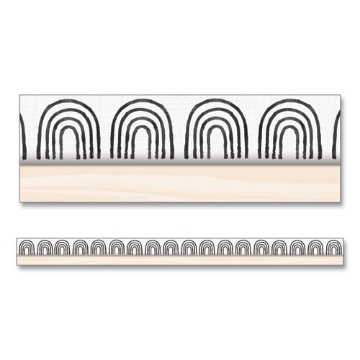Picture of Straight Borders, 3" x 3 ft, Black/White Rainbows, 12/Pack