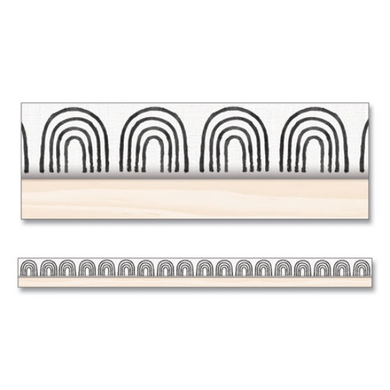 Picture of Straight Borders, 3" x 3 ft, Black/White Rainbows, 12/Pack