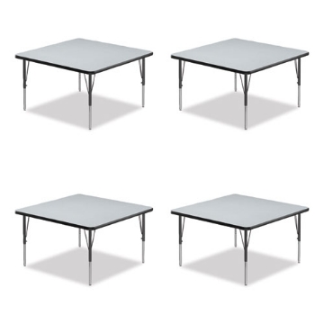 Picture of Adjustable Activity Tables, Square, 48" x 48" x 19" to 29", Gray Top, Black Legs, 4/Pallet, Ships in 4-6 Business Days
