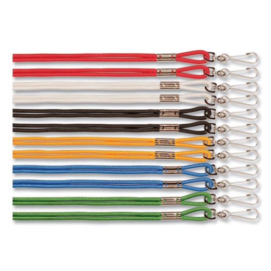 Picture of Lanyard, Metal J-Hook Fastener, 20" Long, Assorted Colors, 12/Pack