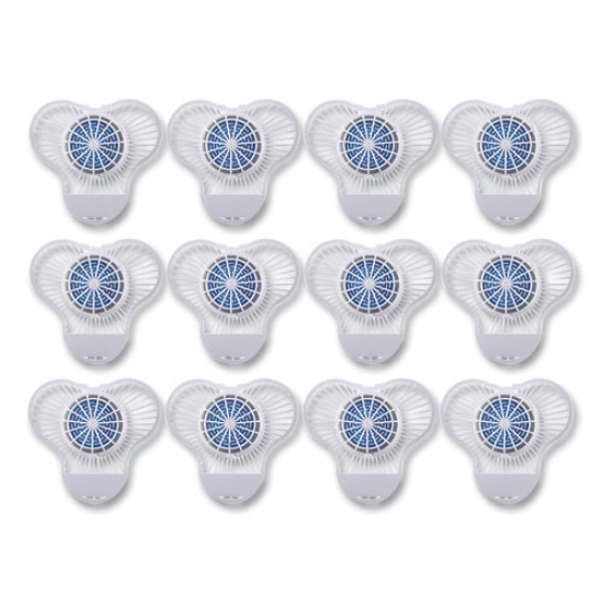 Picture of Urinal Screen With Non-Para Cleaner Block, Green Apple Scent, 3.25 Oz, Blue/white, 12/box