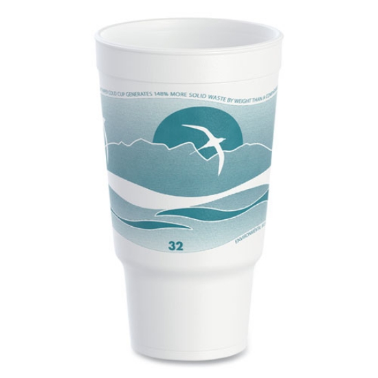 Picture of Horizon Hot/cold Foam Drinking Cups, 32 Oz, Teal/white, 16/bag, 25 Bags/carton