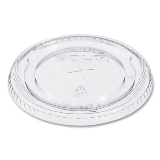 Picture of Pete Flat Straw-Slot Cold Cup Lids, Fits 16 Oz To 24 Oz, Clear, 100/pack, 10 Packs/carton