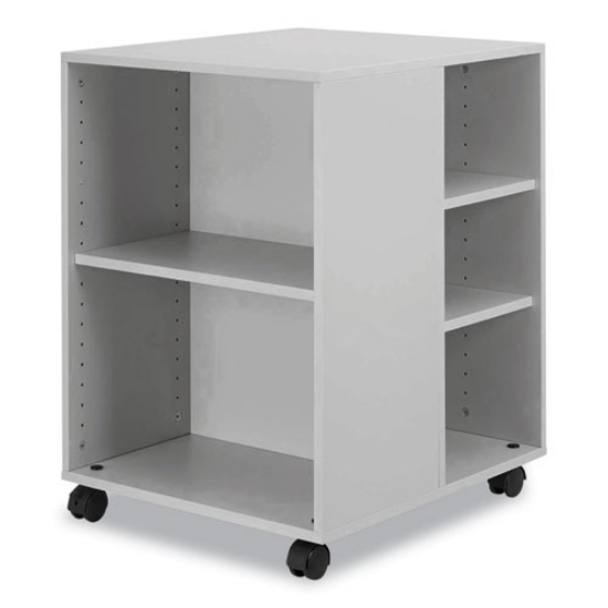 Picture of Flexible Multi-Functional Cart for Office Storage, Wood, 6 Shelves, 20.79 x 23.31 x 29.45, Gray