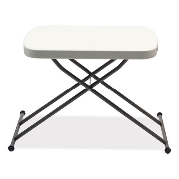 Picture of Height-Adjustable Personal Folding Table, Rectangular, 26.63" x 25.5" x 25" to 36", White Top, Dark Gray Legs