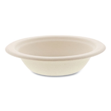 Picture of Bagasse PFAS-Free Dinnerware, Round Bowl, 12 oz, Tan, 1,000/Carton