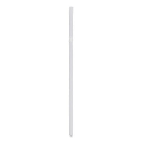 Picture of Flexible Wrapped Straws, 7.75", Plastic, White, 500/pack, 20 Packs/carton