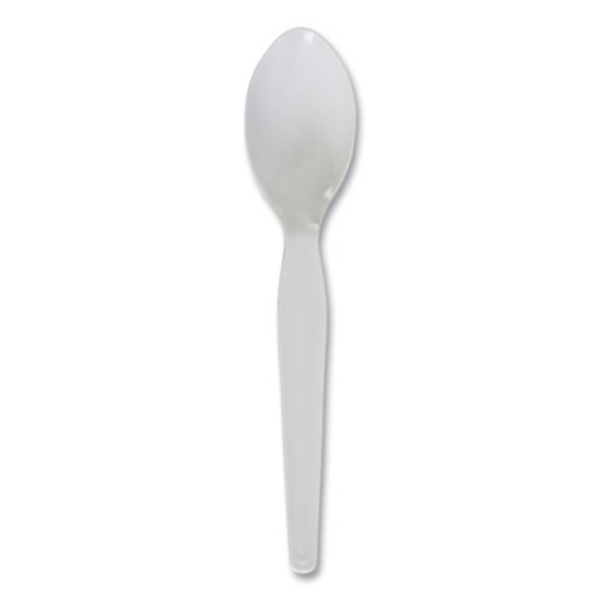 Picture of Heavyweight Polystyrene Cutlery, Teaspoon, White, 1000/carton
