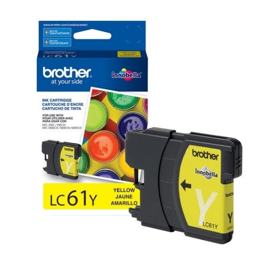 Picture of Brother LC61Y Yellow Inkjet Cartridge (325 Yield)