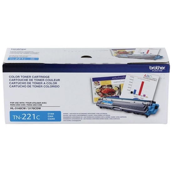 Picture of Brother TN-221C Cyan Toner Cartridge (1400 Yield)