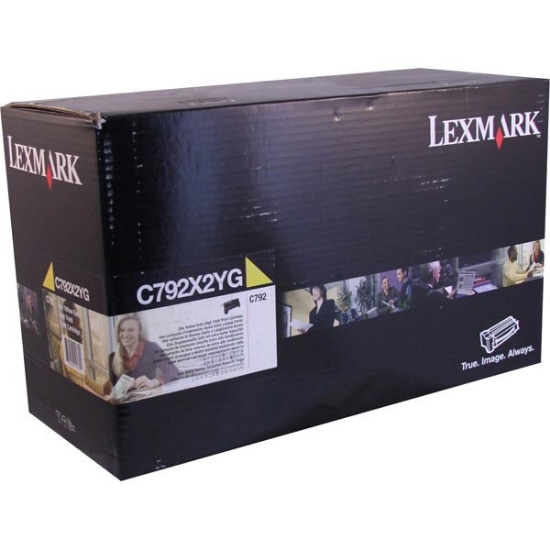 Picture of Lexmark C792X2YG Extra High Yield Yellow Toner Cartridge (20,000 Yield)