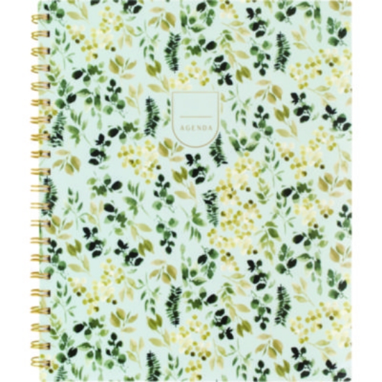 Picture of Leah Bisch Weekly/Monthly Leaf Print Planner, Leaf Print Artwork, 11" x 9.25", Green/Gold Cover, 12-Month (Jan to Dec): 2025