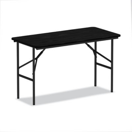 Picture of Wood Folding Table, Rectangular, 48w x 23.88d x 29h, Black