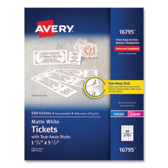 Picture of TICKET,TEAR AWAY,5PK/C,WH