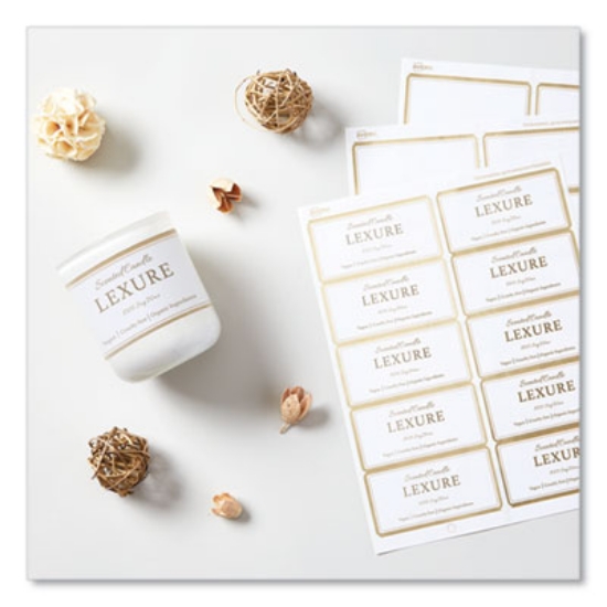 Picture of LABEL,2X4,100/PK,GLD,WH