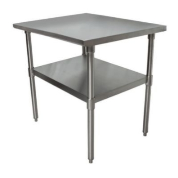 Picture of Stainless Steel Flat Top Work Tables, 24w x 24d x 36h, Silver, 2/Pallet, Ships in 4-6 Business Days