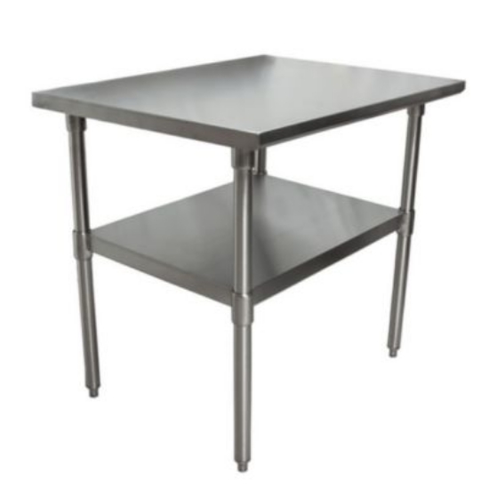 Picture of Stainless Steel Flat Top Work Tables, 36w x 30d x 36h, Silver, 2/Pallet, Ships in 4-6 Business Days