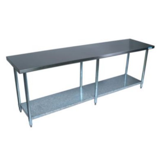 Picture of Stainless Steel Flat Top Work Tables, 96w x 30d x 36h, Silver, 2/Pallet, Ships in 4-6 Business Days