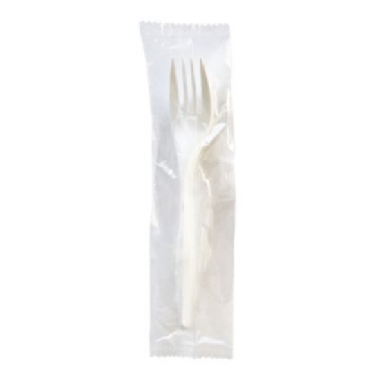 Picture of Mediumweight Wrapped Polypropylene Cutlery, Fork, White, 1,000/Carton