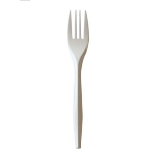 Picture of Mediumweight Polypropylene Cutlery, Fork, White, 1,000/Carton