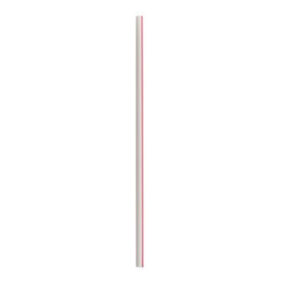 Picture of Jumbo Straws, 7.75", Polypropylene, Red/White Striped, 12,500/Carton