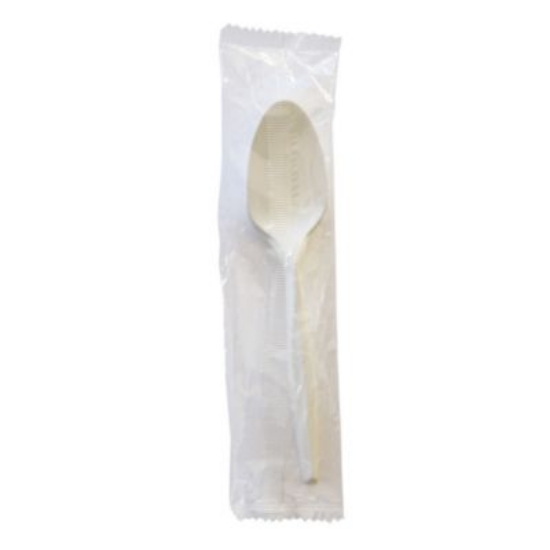 Picture of Mediumweight Wrapped Polystyrene Cutlery, Teaspoon, White, 1,000/Carton