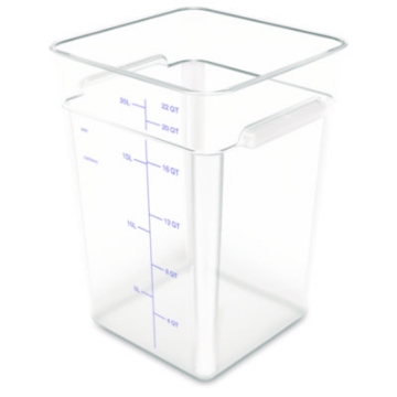 Picture of Squares Polycarbonate Food Storage Container, 22 qt, 11 13 x 11.13 x 15.72, Clear, Plastic