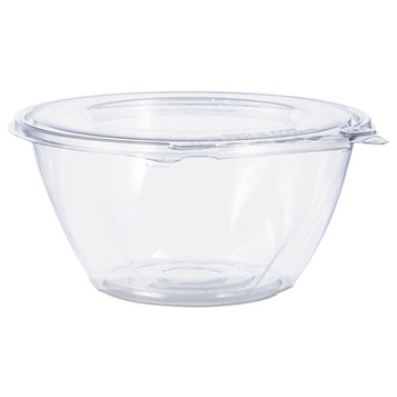 Picture of Tamper-Resistant, Tamper-Evident Bowls with Flat Lid, 32 oz, 7" Diameter x 3.2"h, Clear, Plastic, 150/Carton