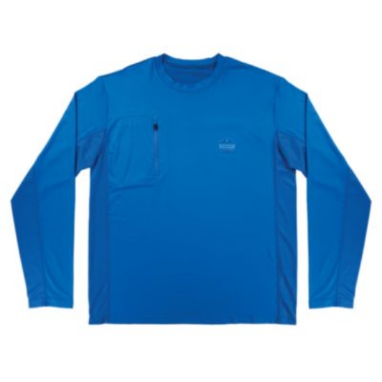 Picture of Chill-Its 6689 Cooling Long Sleeve Sun Shirt with UV Protection, Large, Blue, Ships in 1-3 Business Days