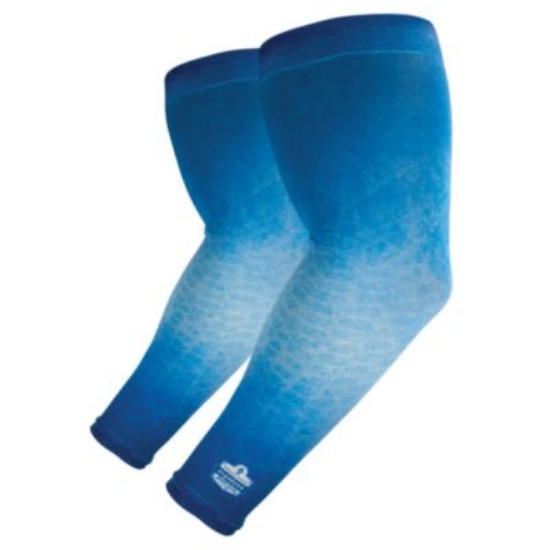 Picture of Chill-Its 6695 Sun Protection Arm Sleeves, Polyester/Spandex, Medium/Large, Blue, Ships in 1-3 Business Days